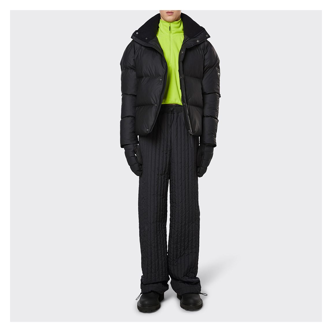 Black Unisex Waterproof Boxy Puffer Jacket main product photo