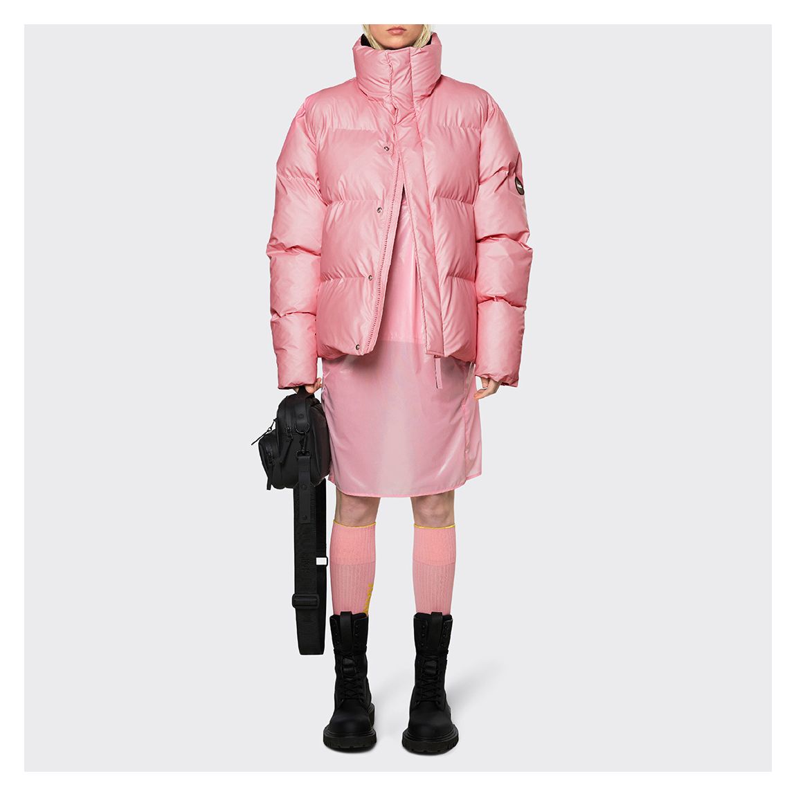 Pink Sky Unisex Waterproof Boxy Puffer Jacket main product photo