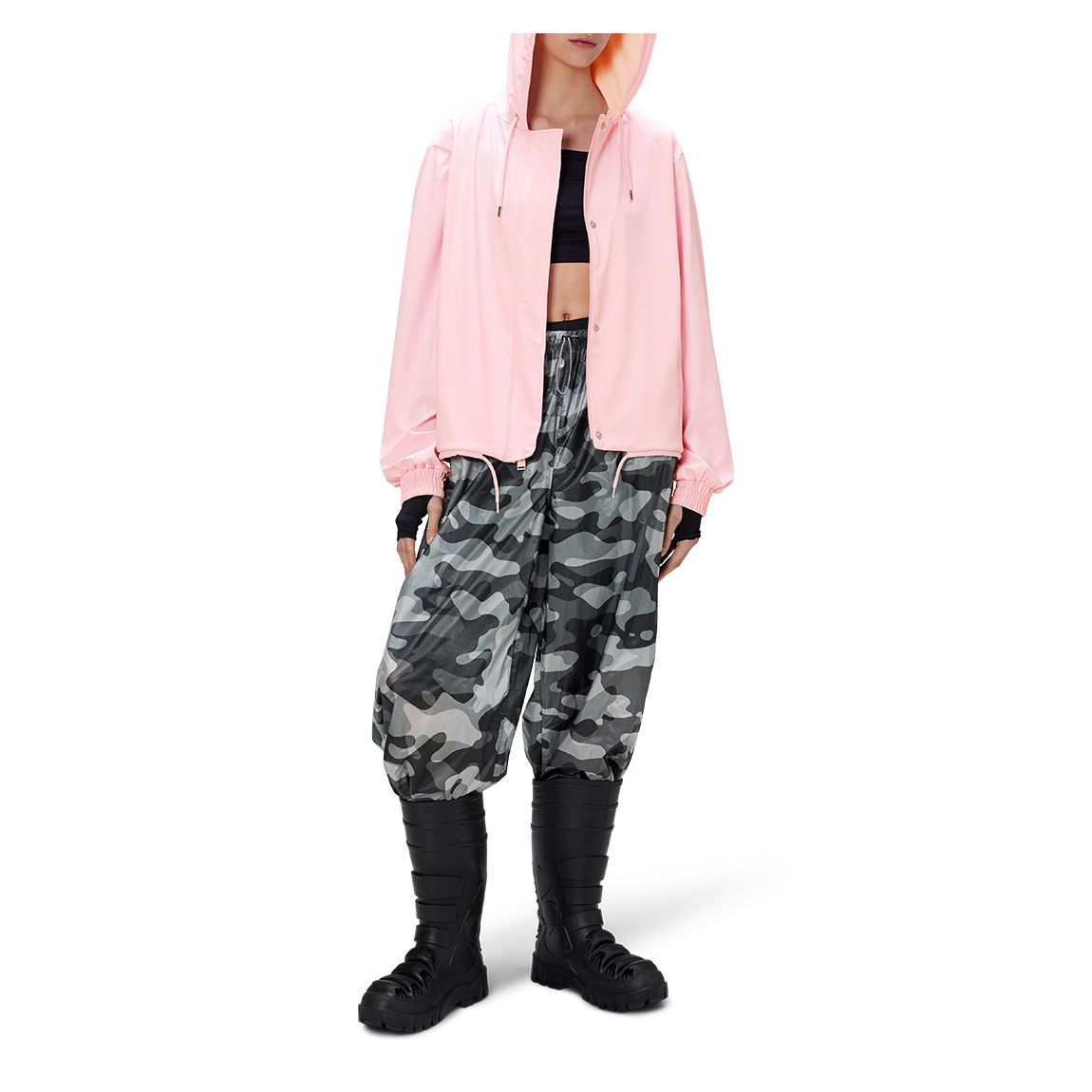 Pink Unisex Waterproof String Jacket main product photo
