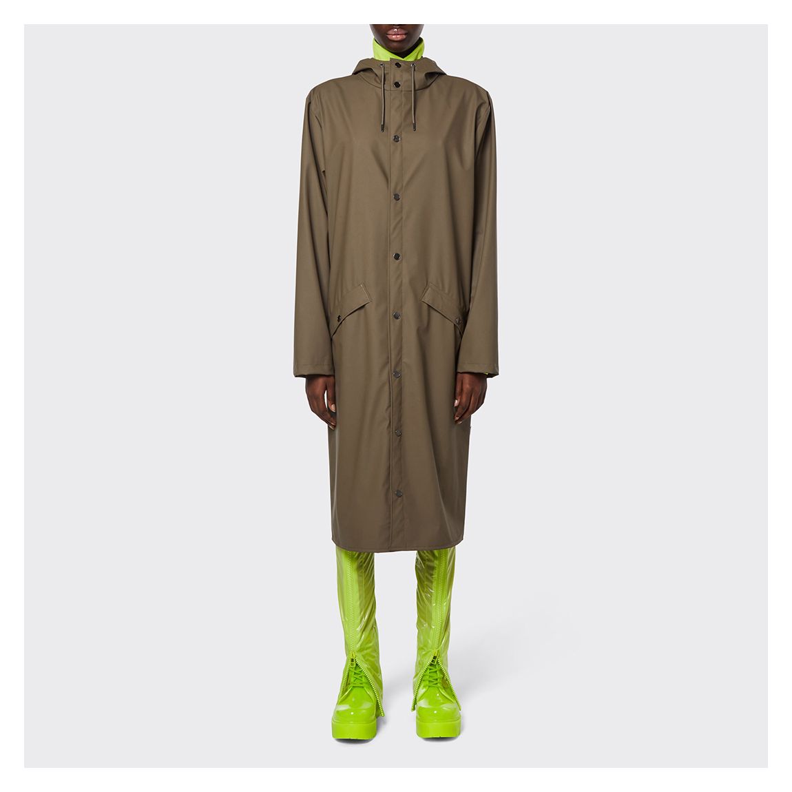 Wood Unisex Waterproof Long Rain Jacket main product photo