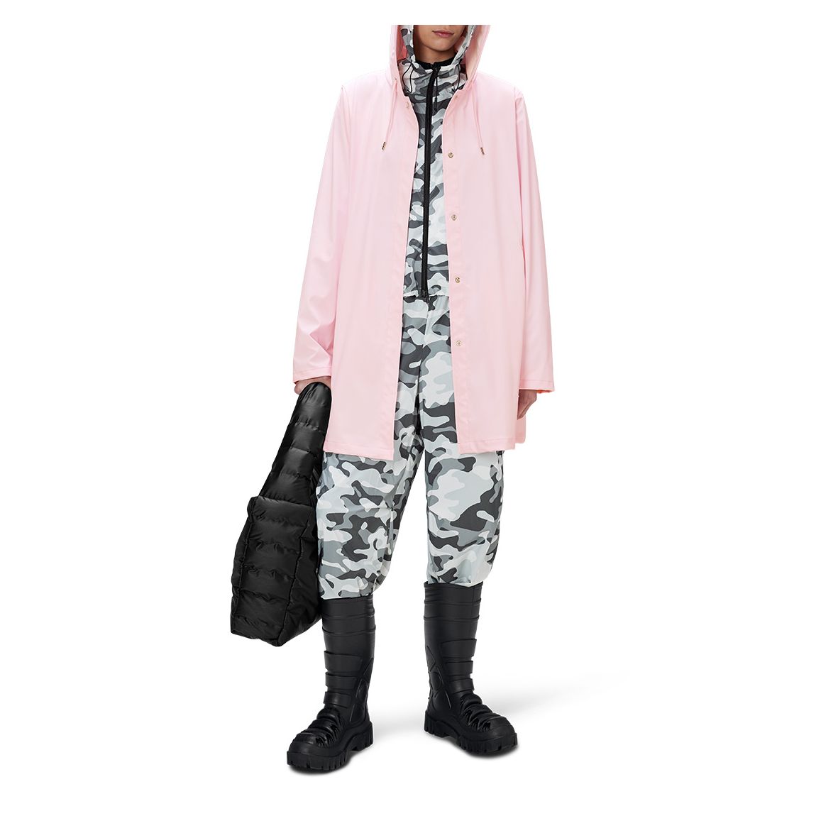 Pink Unisex Waterproof A Line Jacket main product photo