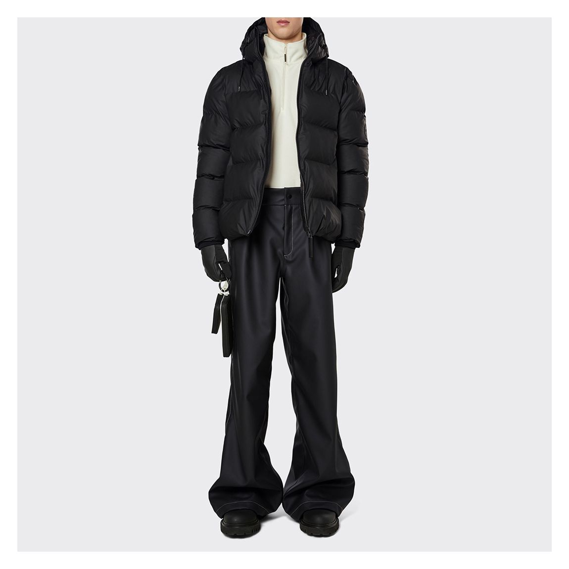 Black Unisex Waterproof Puffer Jacket main product photo