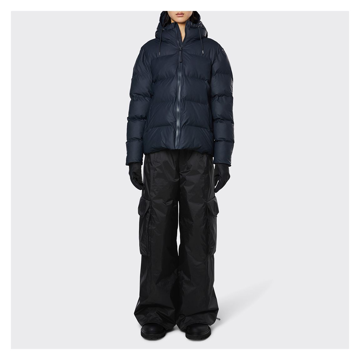 Navy Unisex Waterproof Puffer Jacket main product photo