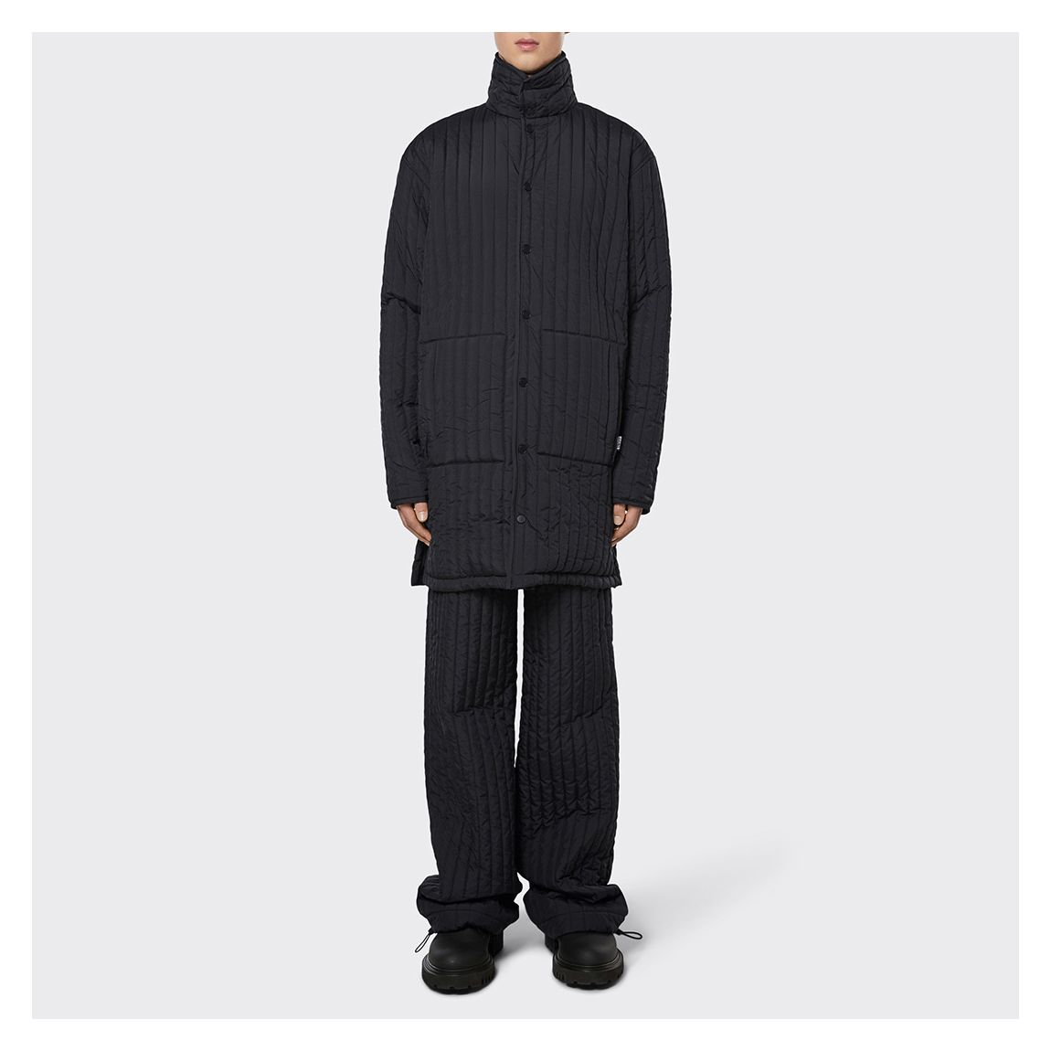 Black Unisex Long Liner Jacket main product photo