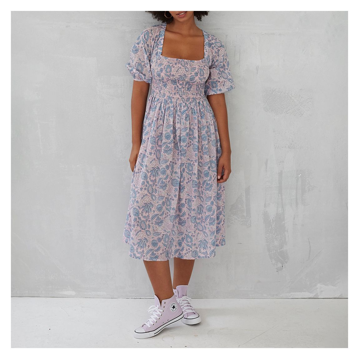 Lizzie Smocked in Patta Print main product photo