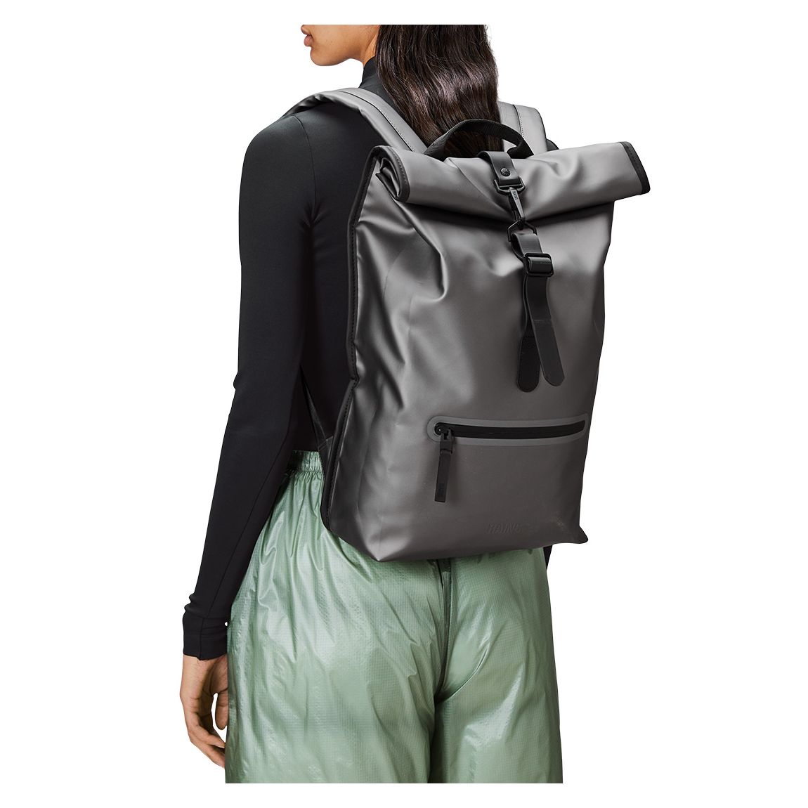 Metallic Grey Unisex Waterproof Rolltop Rucksack main product photo