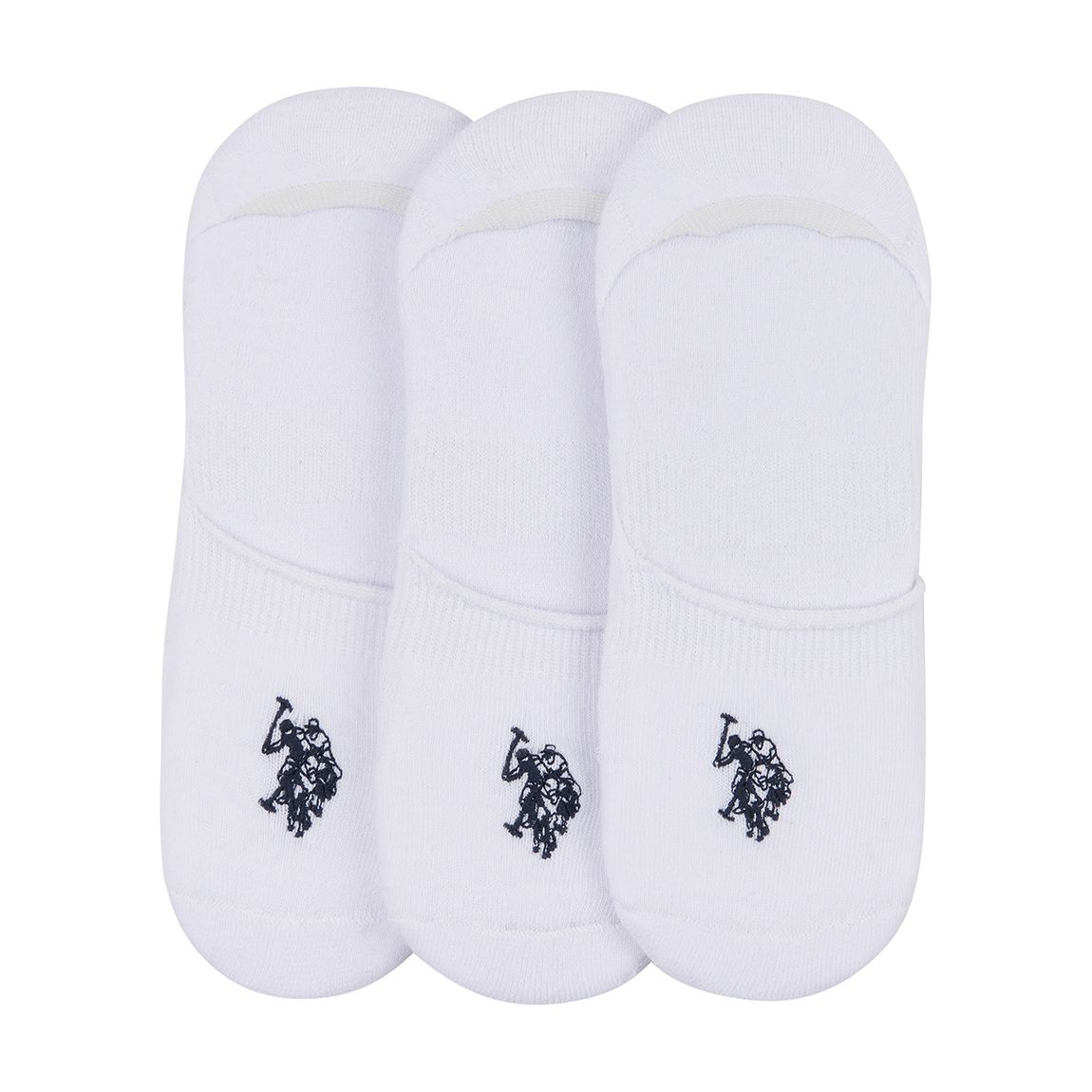 White 3 Pack Cotton Blend Invisible Socks main product photo