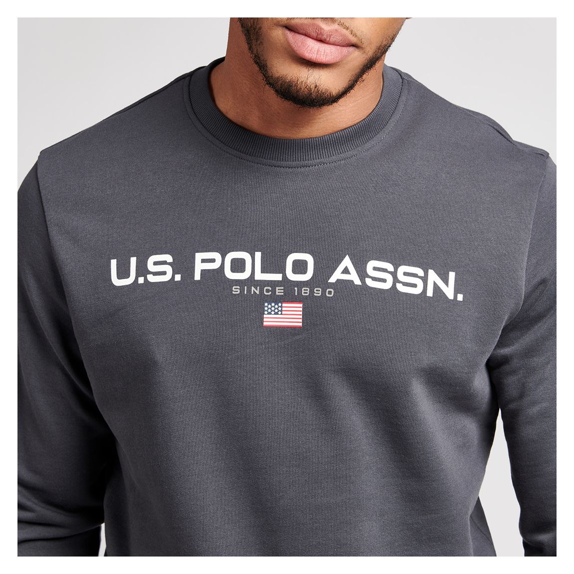 Charcoal Long Sleeve Cotton Top main product photo