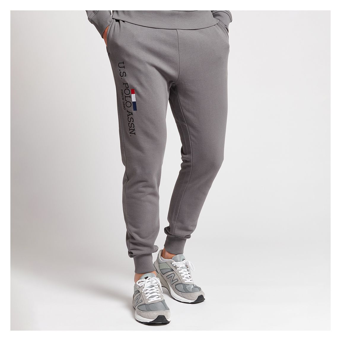 Charcoal Stacked Cotton Blend Joggers main product photo