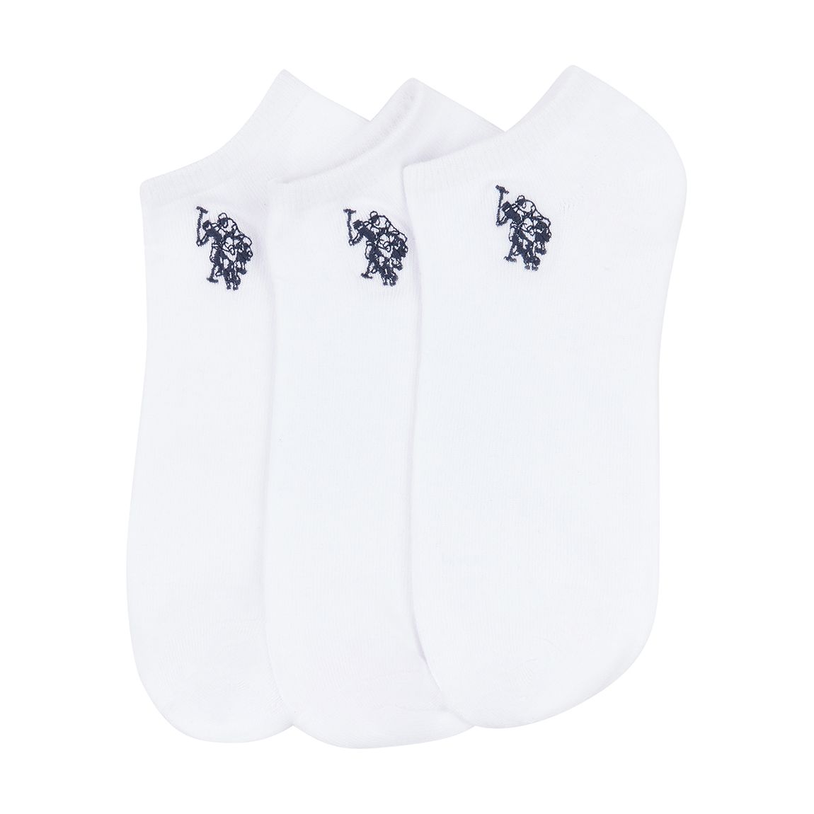 White 3 Pack Short Cotton Blend Sport Socks main product photo