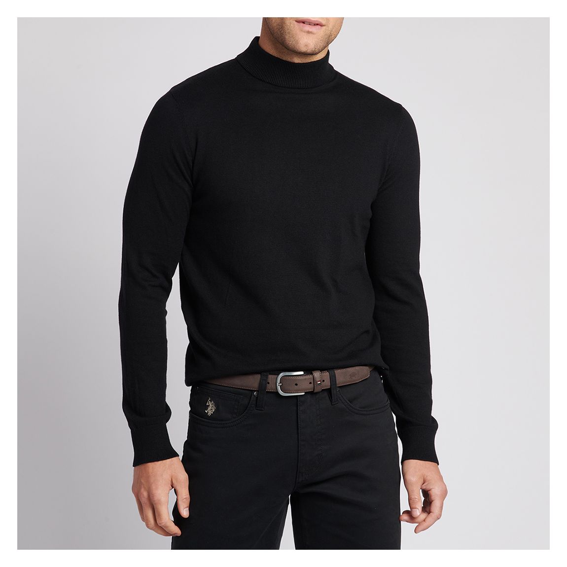 Black Turtleneck Cotton Blend Jumper main product photo