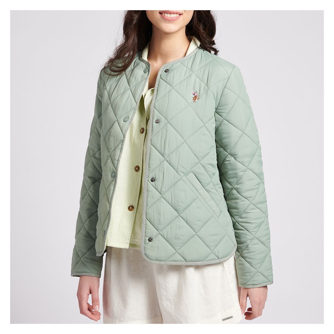 Pale Green Lightweight Puffer Jacket main product photo