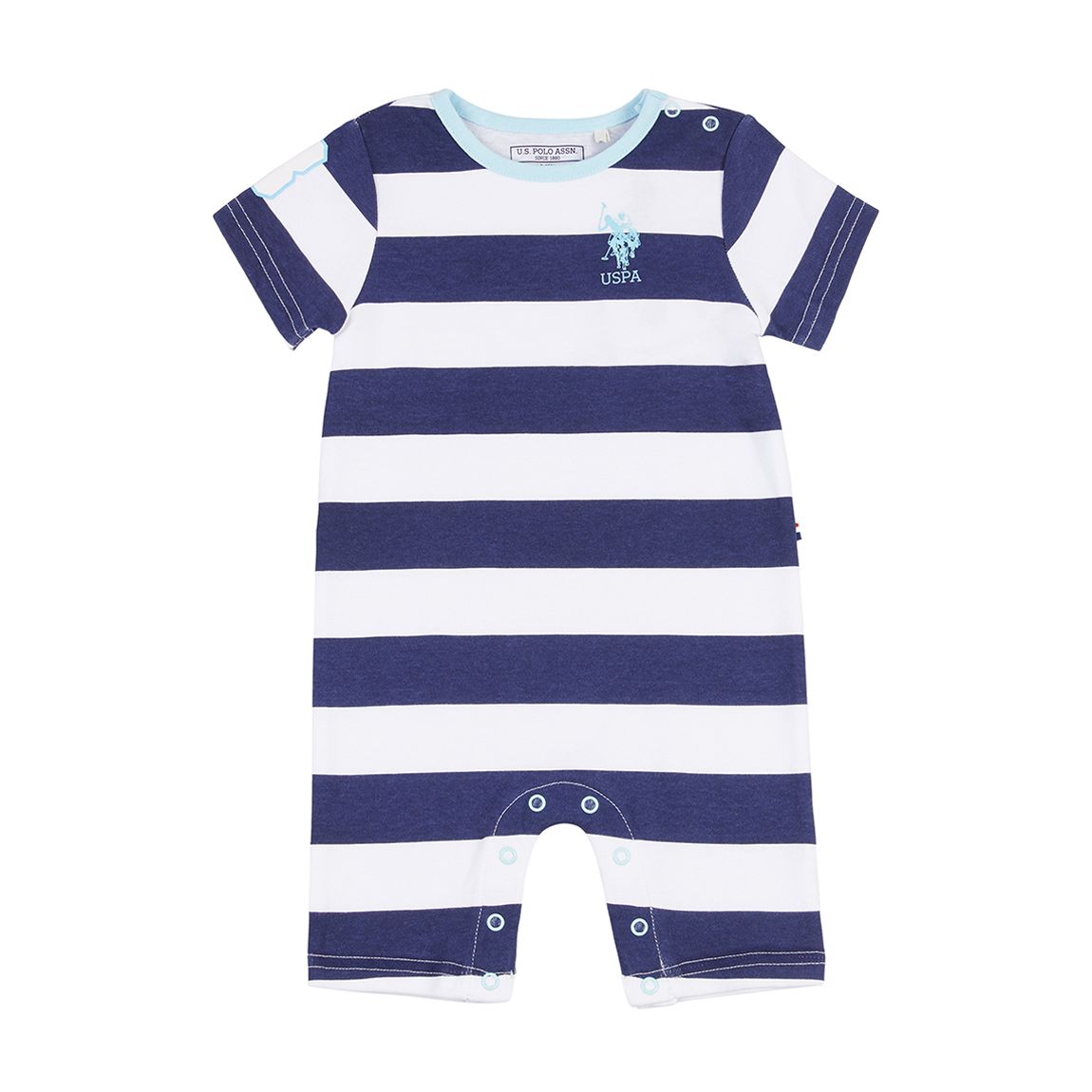 Baby's Navy Stripe Cotton Romper main product photo