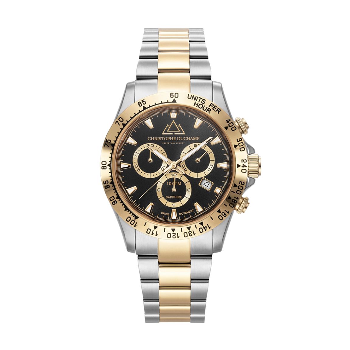 Men's Silver & Black Grand Mont Watch main product photo