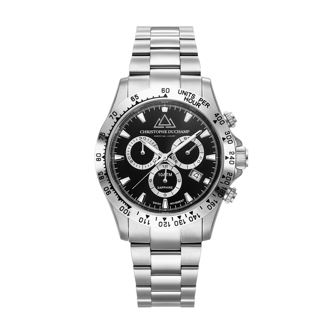 Men's Silver & Black Grand Mont Watch main product photo