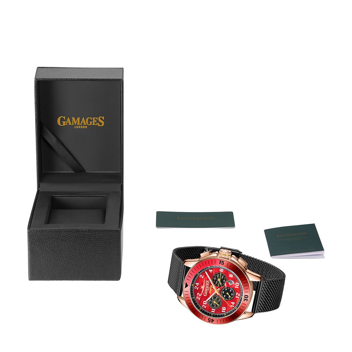 Red Mens Gamages Of London Limited Edition Hand Assembled Pilot Automatic Watch main product photo