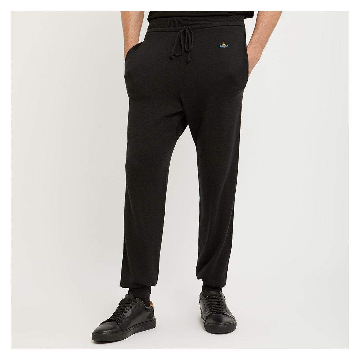 Black Unisex Cotton Blend Tracksuit Bottoms main product photo
