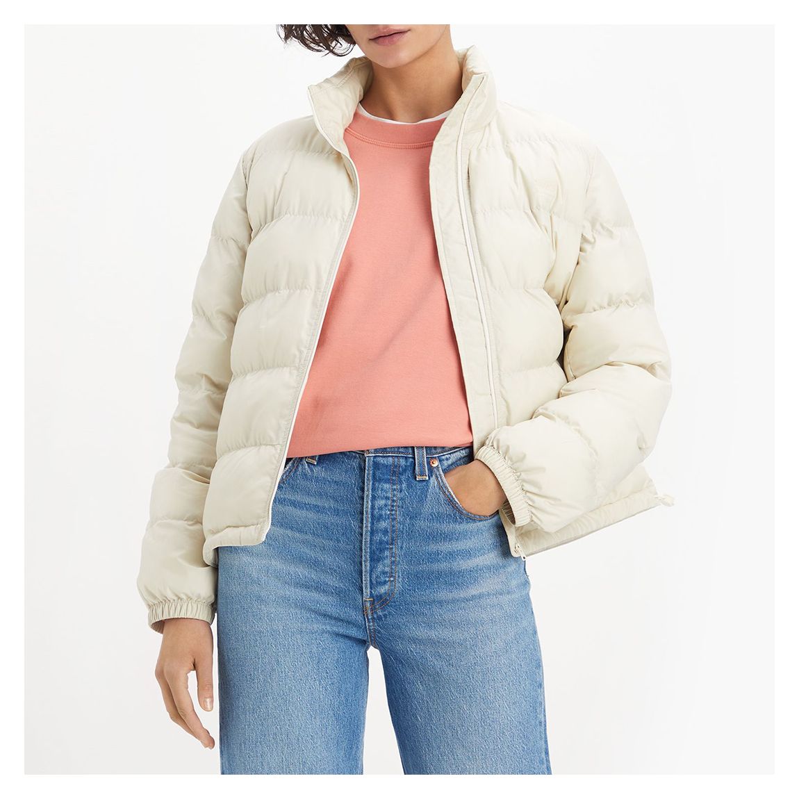 Ecru Effie Packable Puffer Coat main product photo