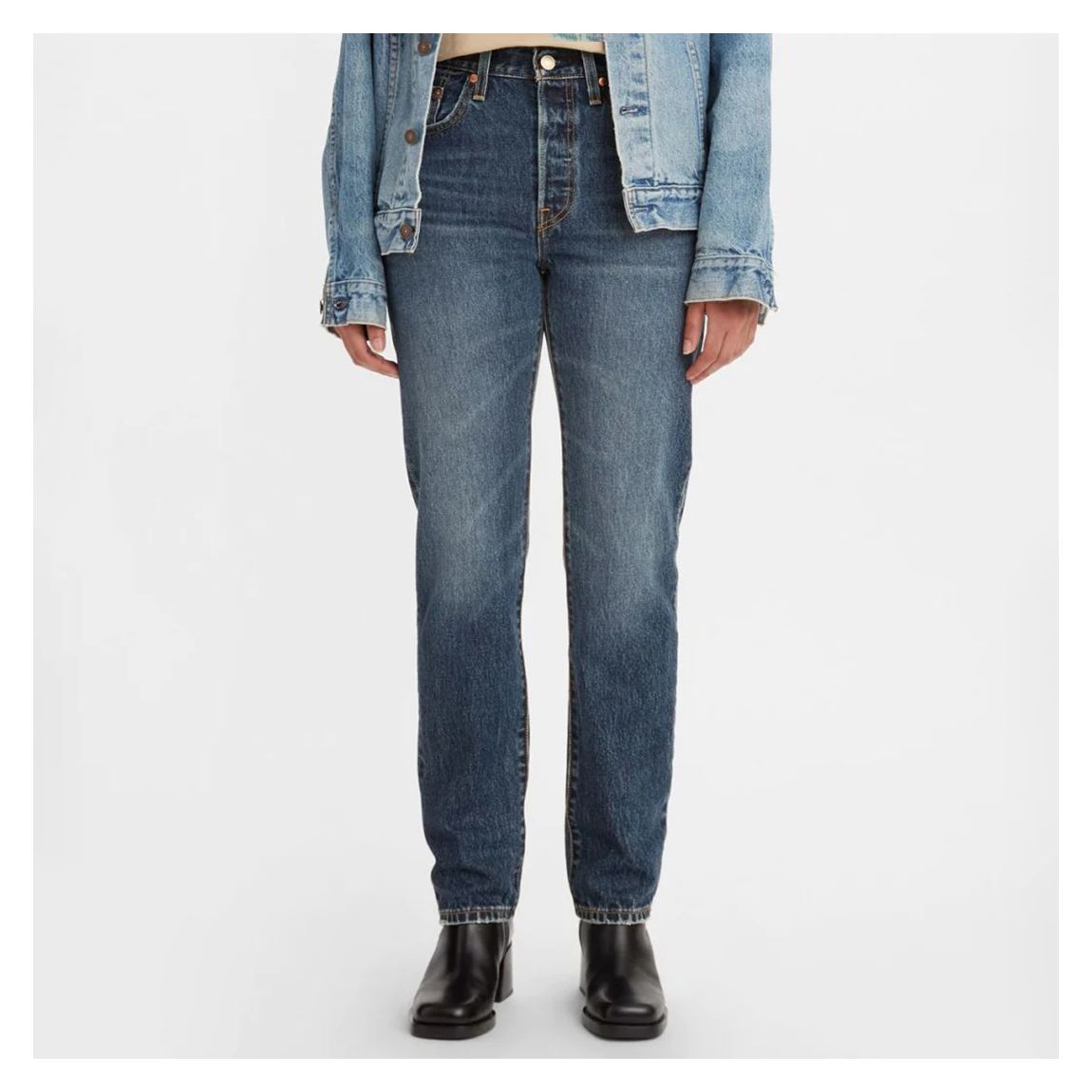 Mid Blue 501® Straight Jeans main product photo