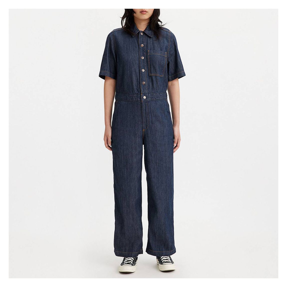 Dark Blue Heritage Denim Jumpsuit main product photo