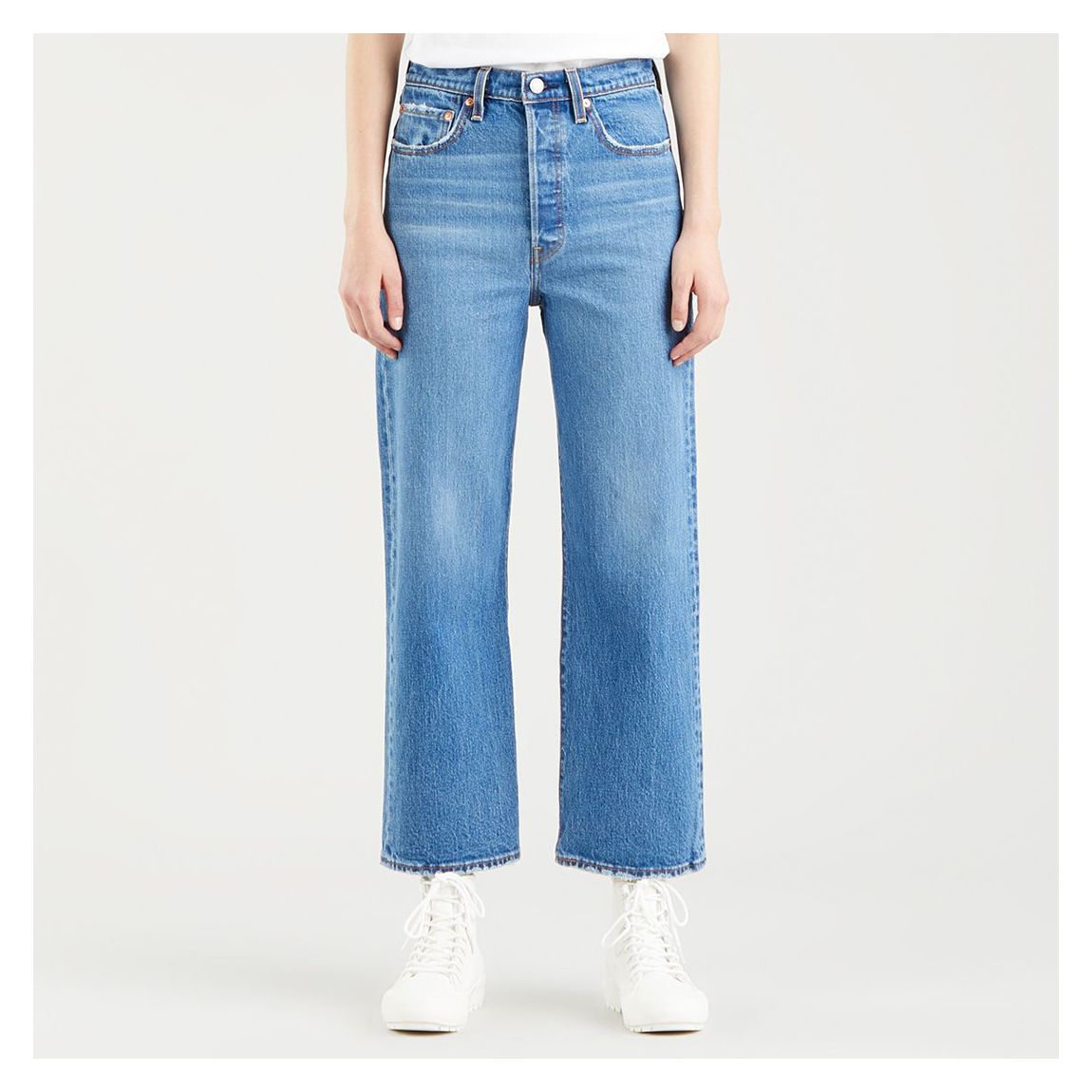 Blue Ribcage Straight Stretch Jeans main product photo