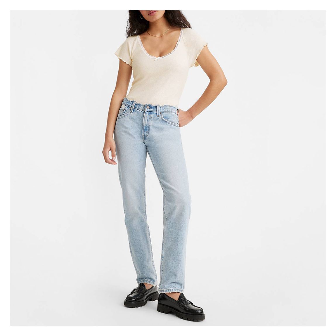 Pale Blue Straight Jeans main product photo