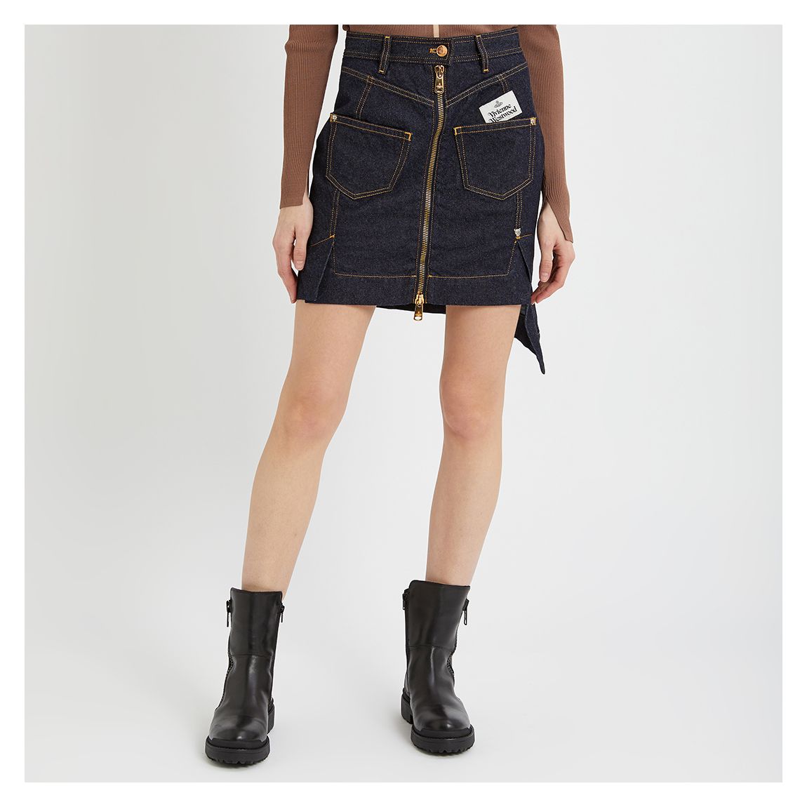 Dark Blue Sail Denim Mini Skirt main product photo