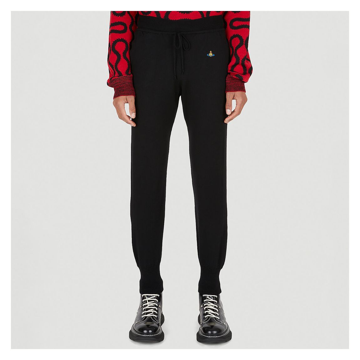Black Virgin Wool Knit Joggers main product photo