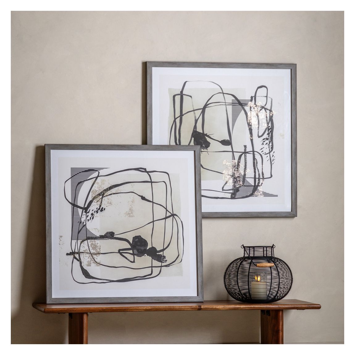 Abstract 80x80cm Set of 2 Framed Prints main product photo