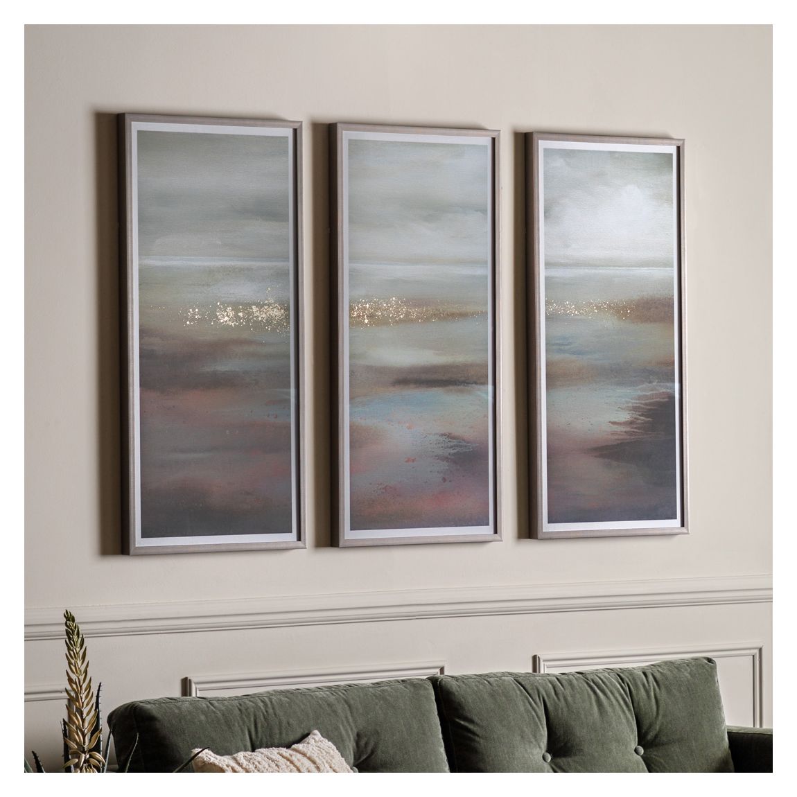 Muted Landscape Triptych 100x50cm Framed Print main product photo
