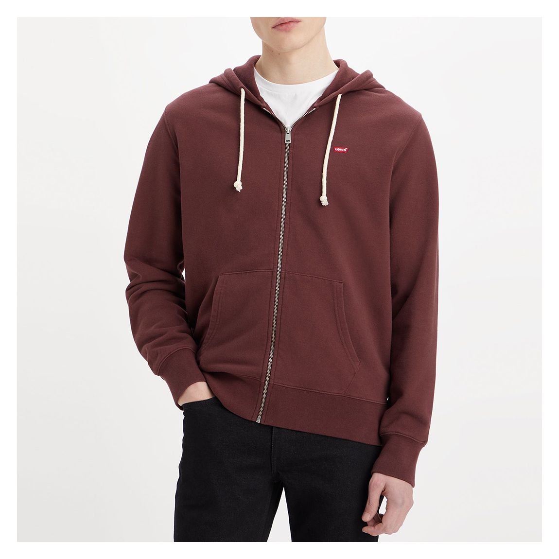 Brown Original Cotton Zipped Hoodie main product photo