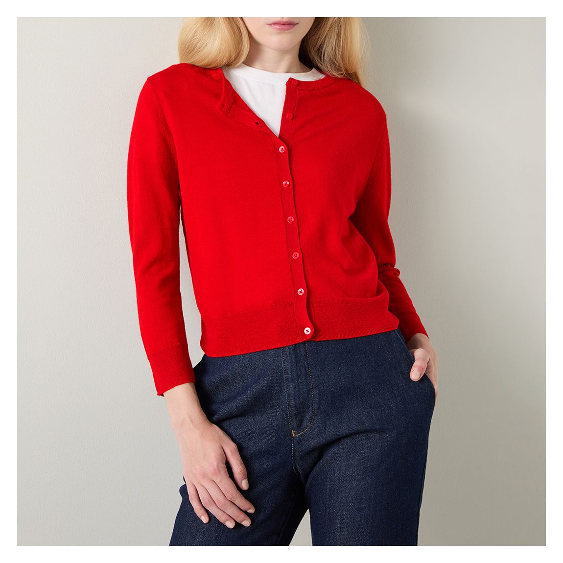 Red Bonnie Wool Cardigan main product photo