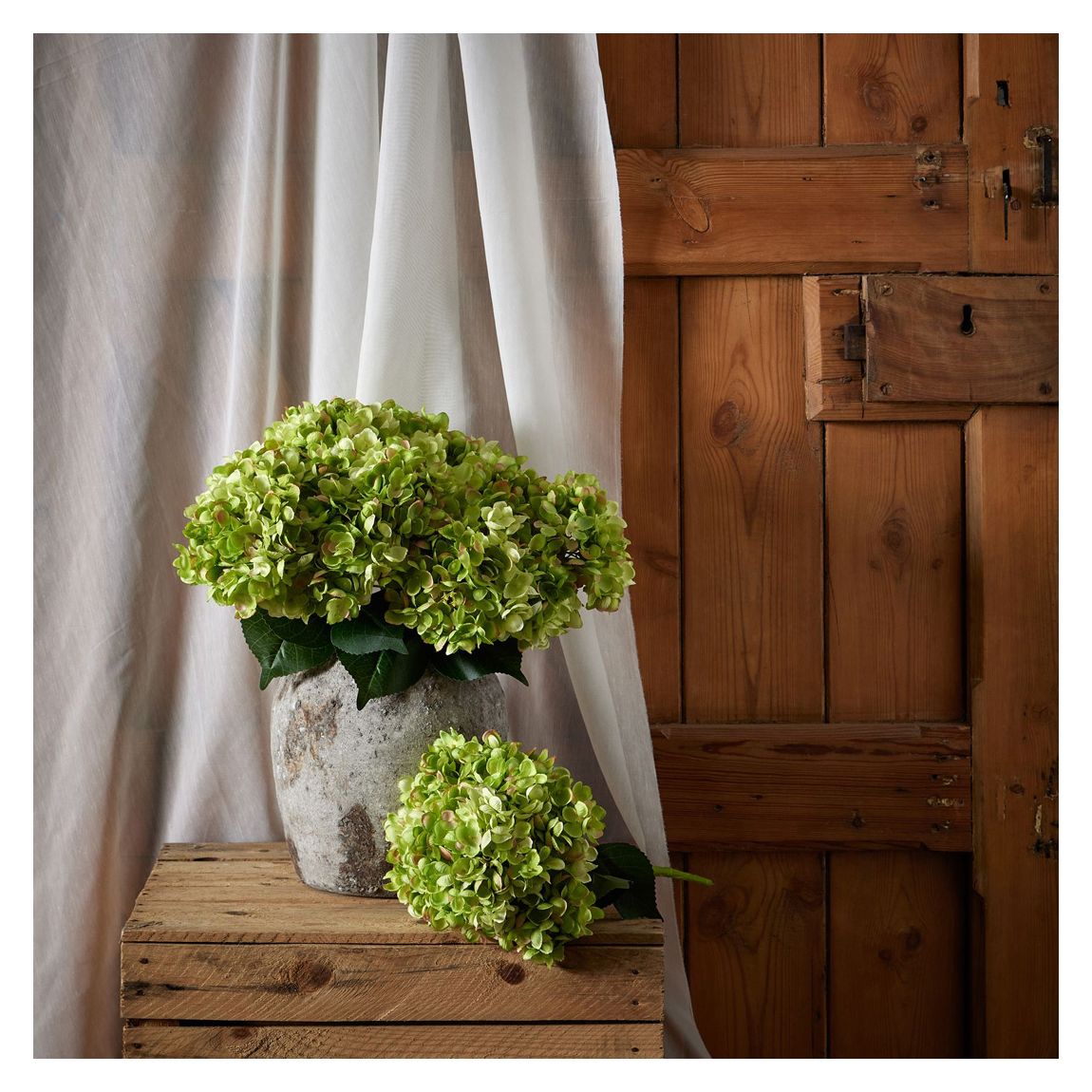 Faux Green Hydrangea Bunch main product photo