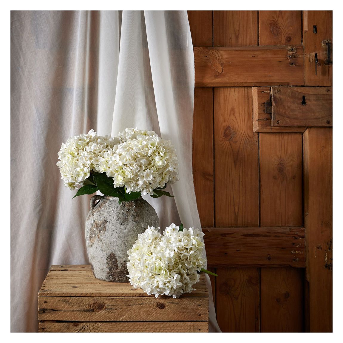 Faux White Hydrangea Bunch main product photo