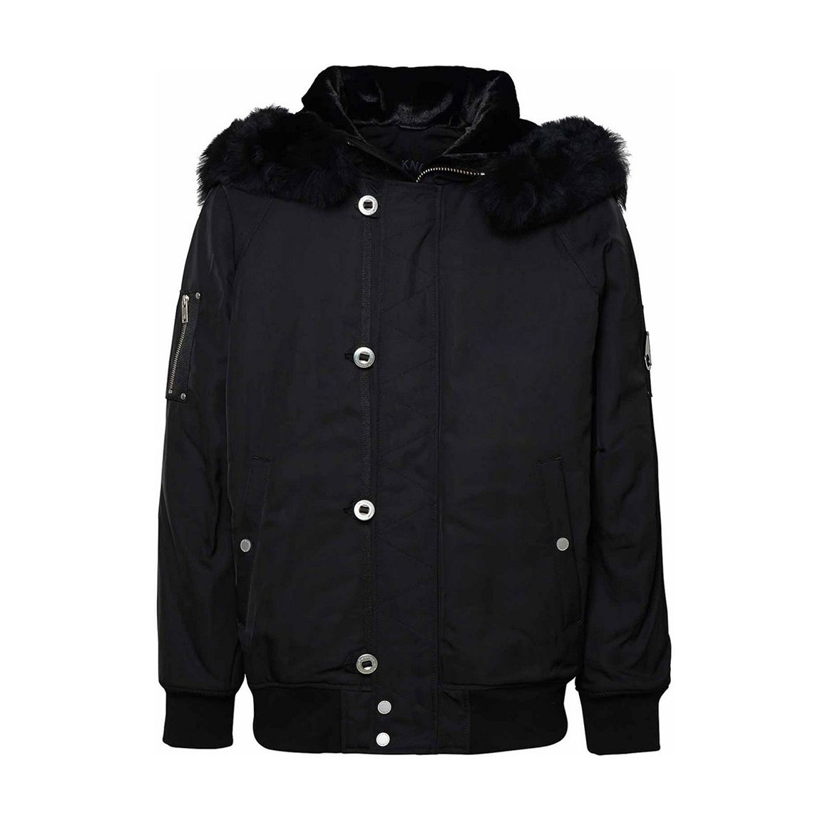 Black Strathmore Leather Bomber Jacket main product photo
