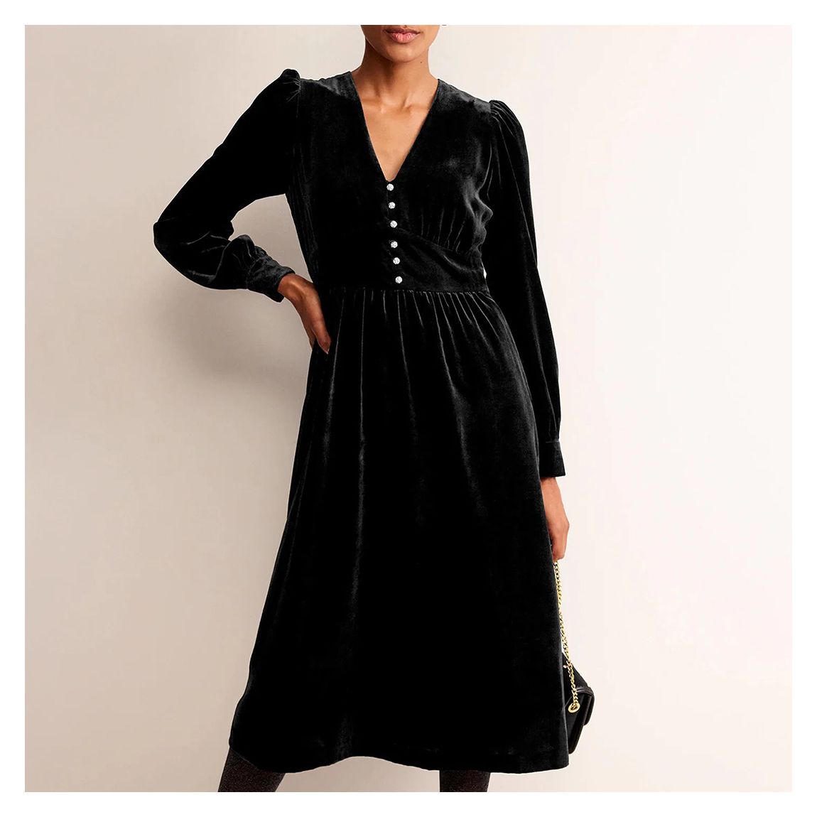 Black Elise Velvet Jewel Dress main product photo