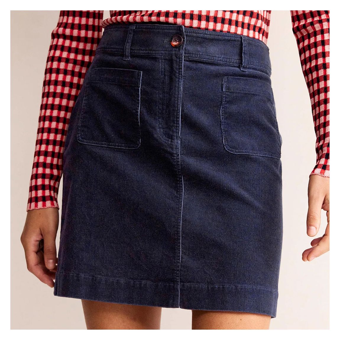 Navy Estella Cord Mini Skirt main product photo