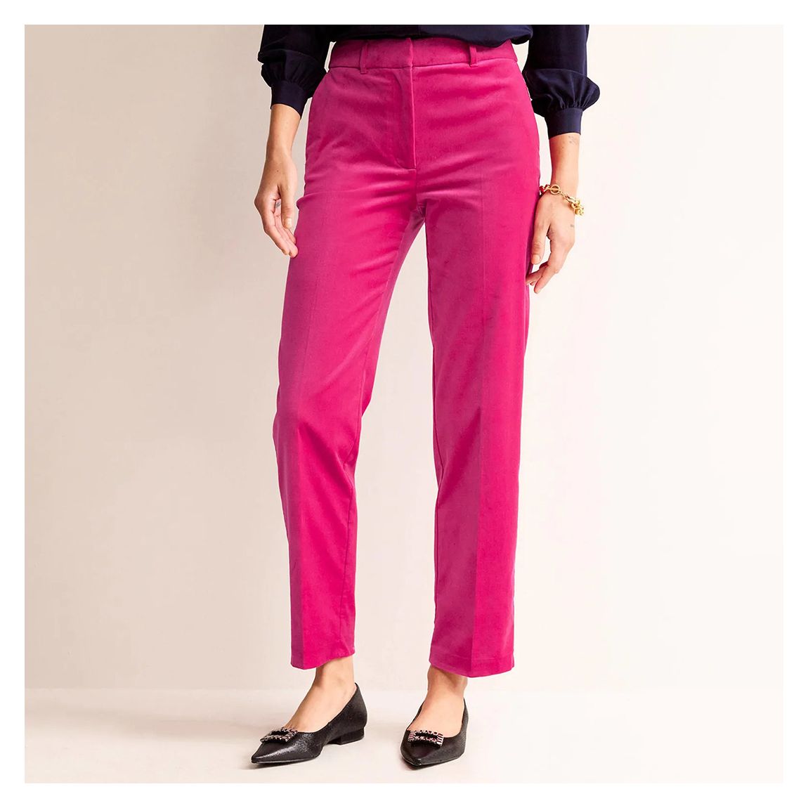 Pink Kew Velvet Trousers main product photo