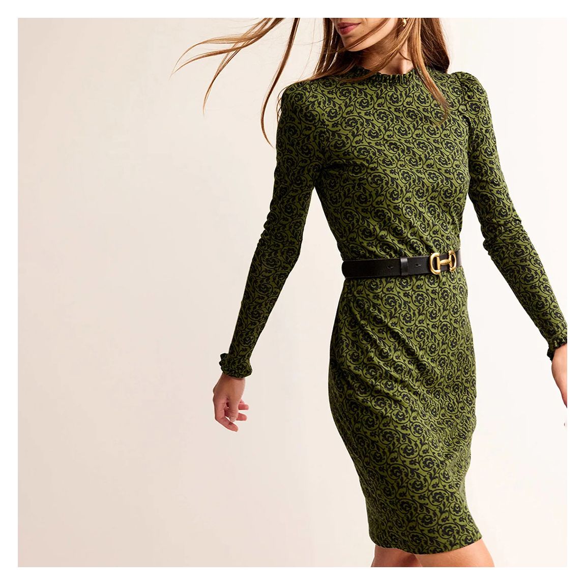 Green Frill Detail Mini Dress main product photo