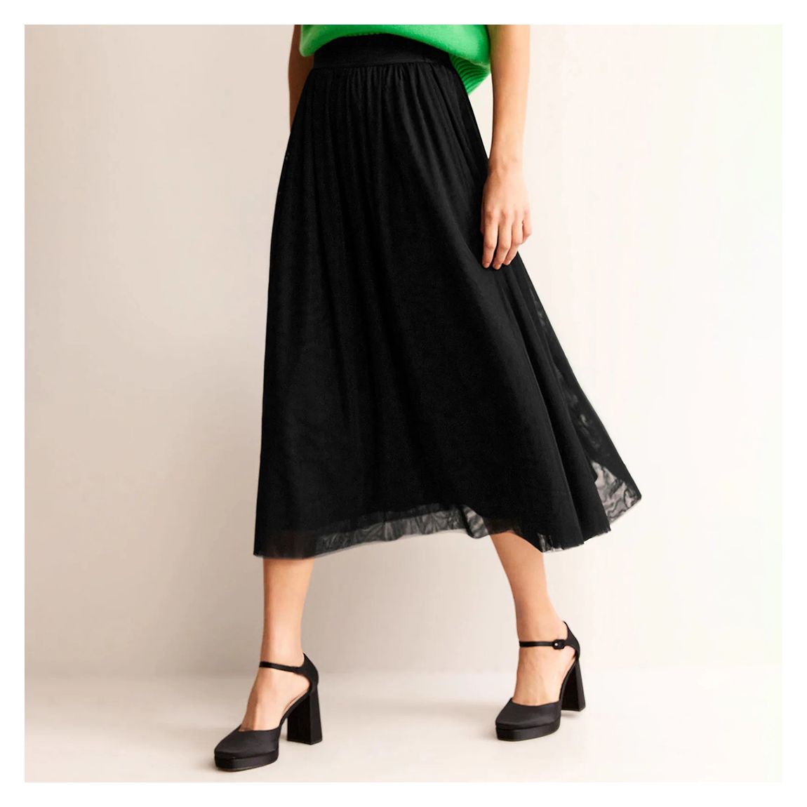 Black Tulle Full Midi Skirt main product photo