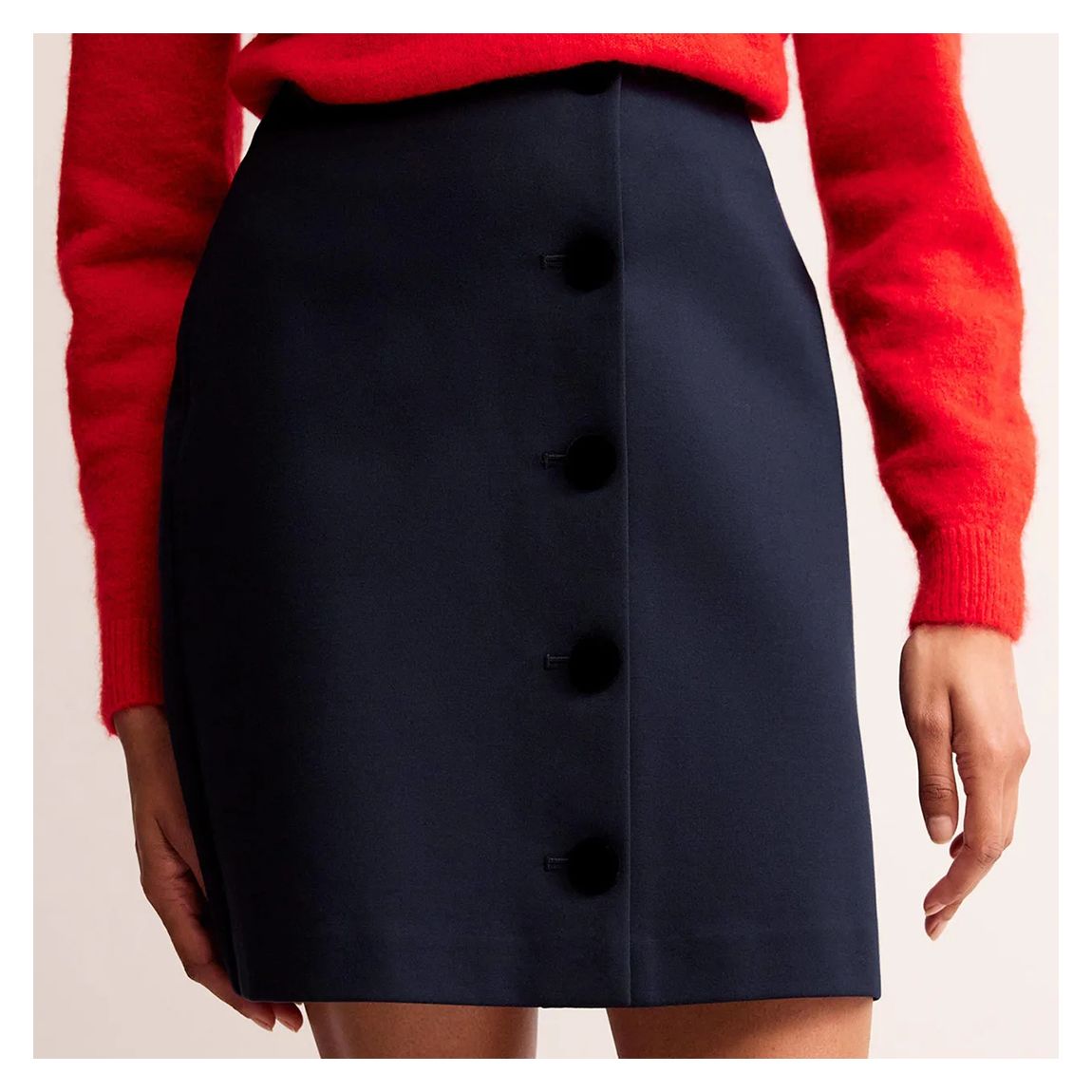 Navy Buttoned Ponte Mini Skirt main product photo