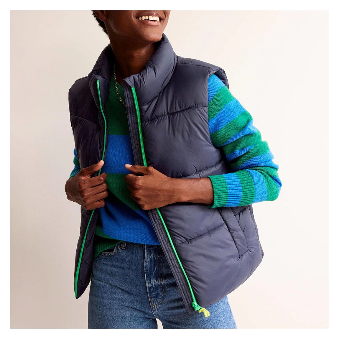 Navy Fife Quilted Gilet main product photo