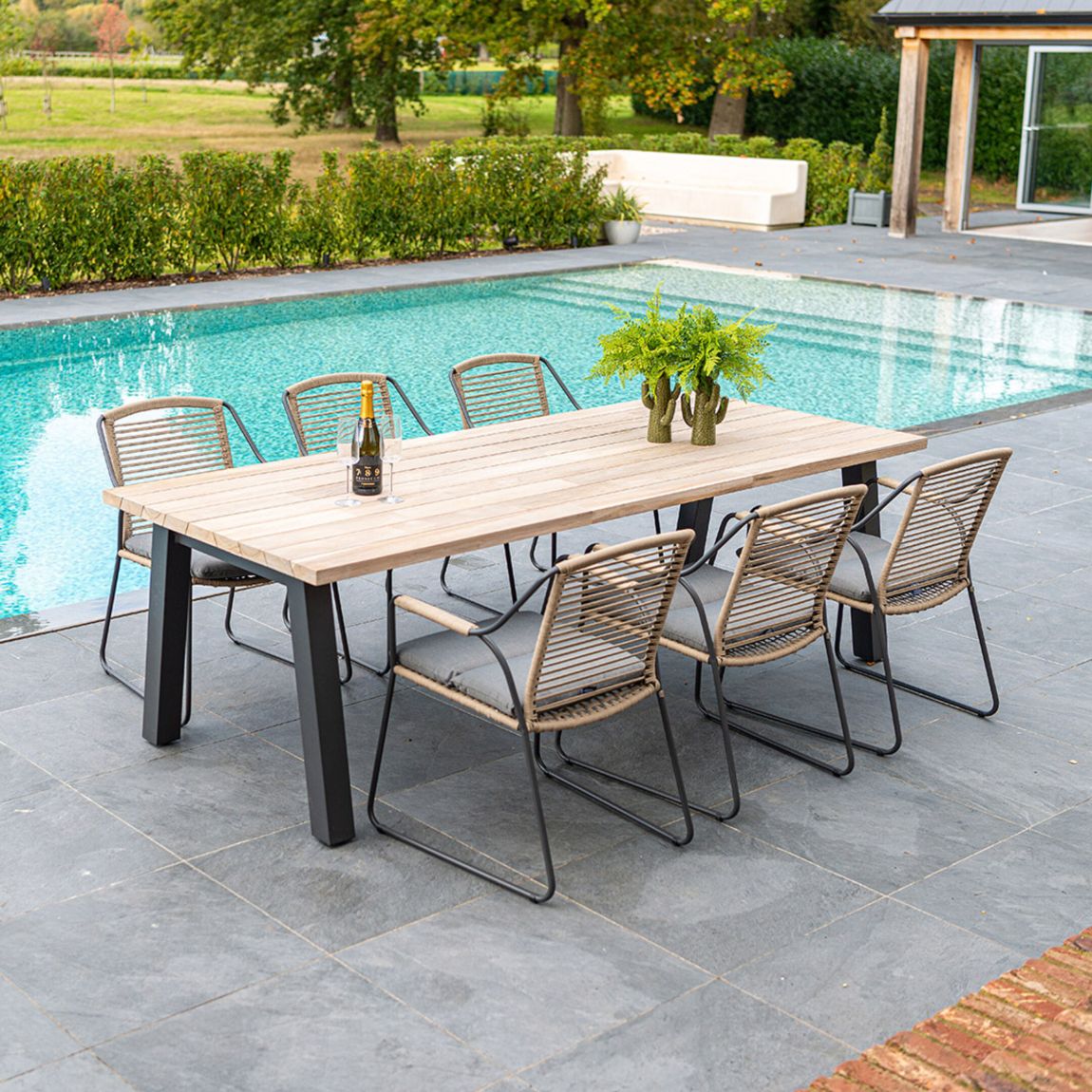 Scandic 6-seat Dining Set with Derby Teak Table main product photo