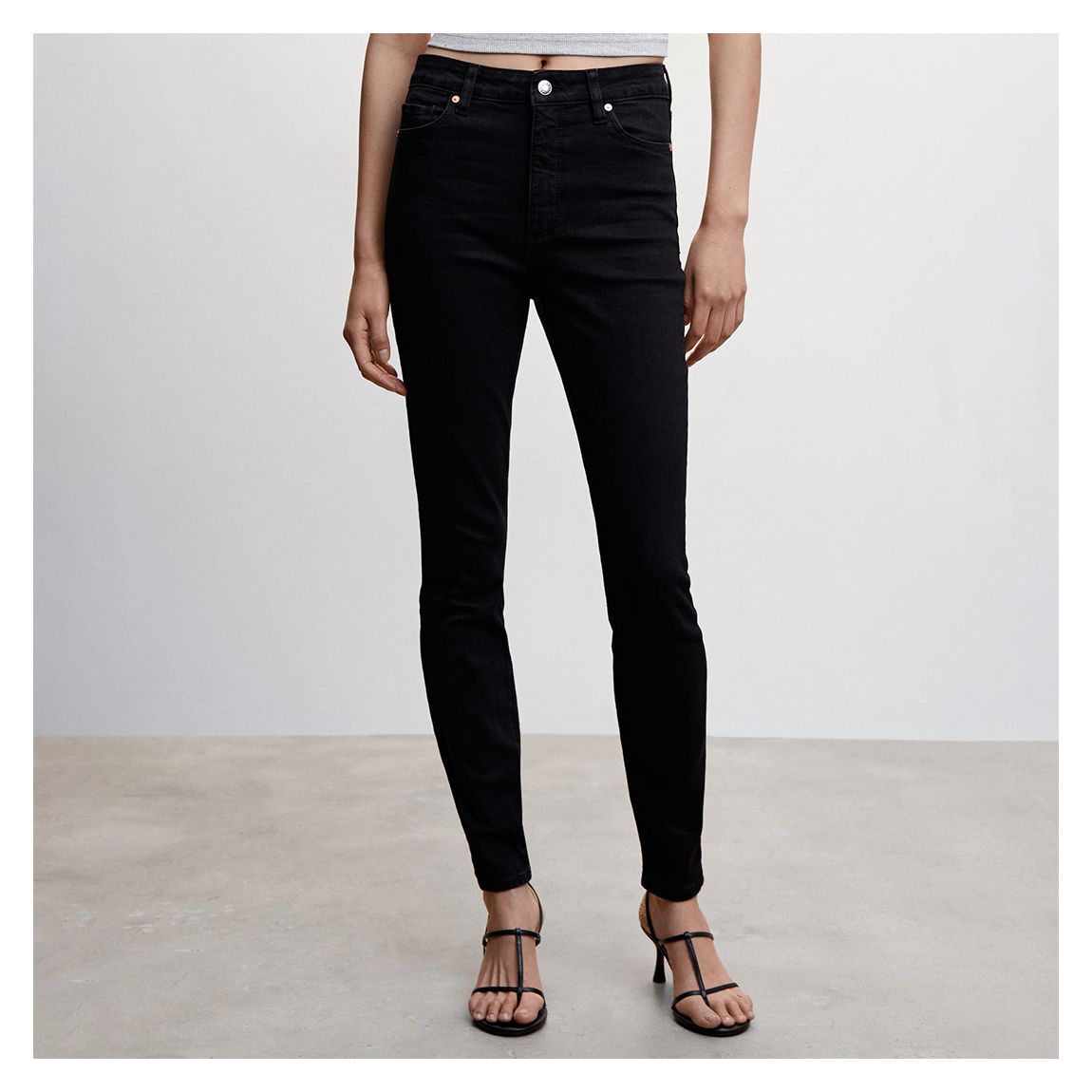 Black Denim High-Rise Skinny Jeans main product photo