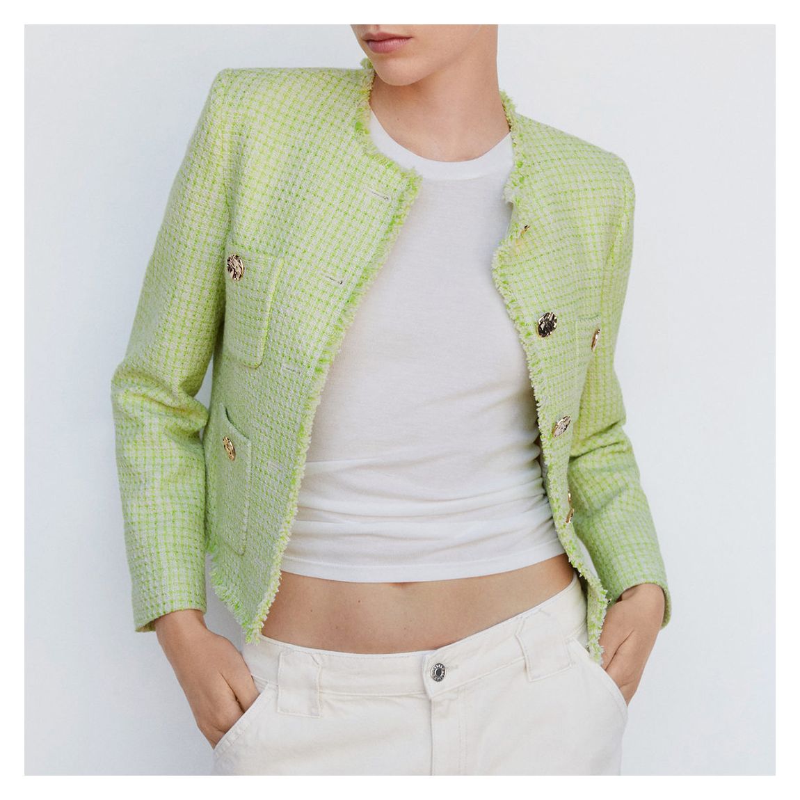 Lime Pocket Tweed Blazer main product photo