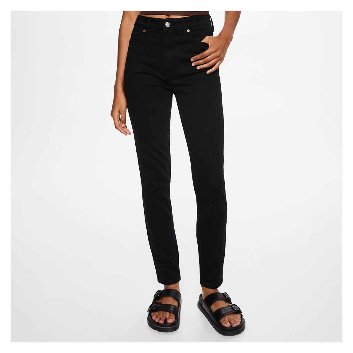 Black Denim High-Rise Skinny Jeans main product photo