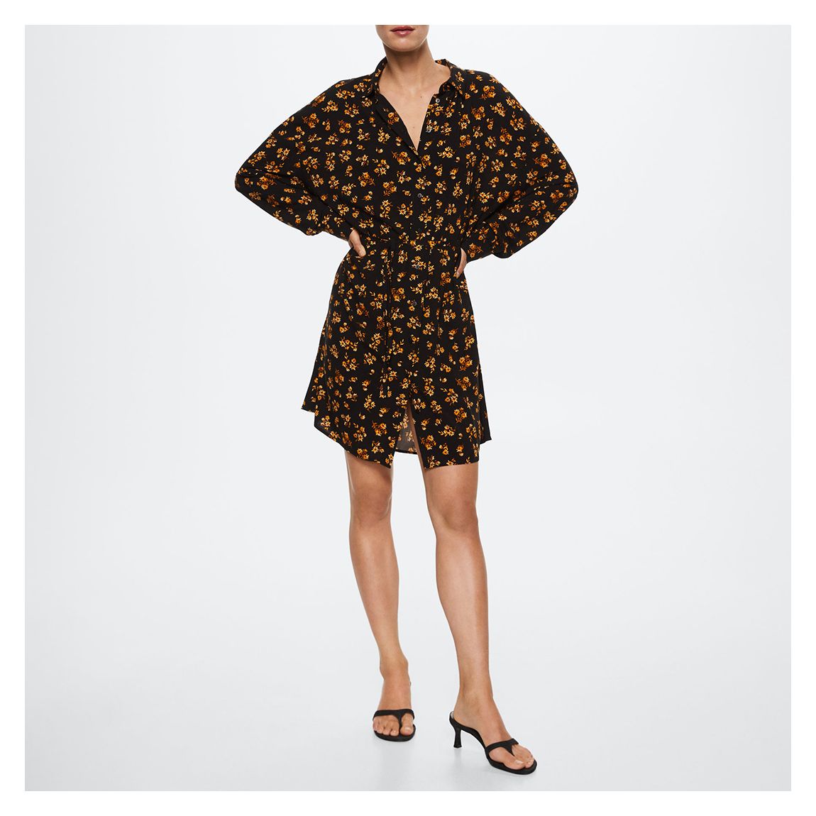 Black Printed Shirt Dress main product photo