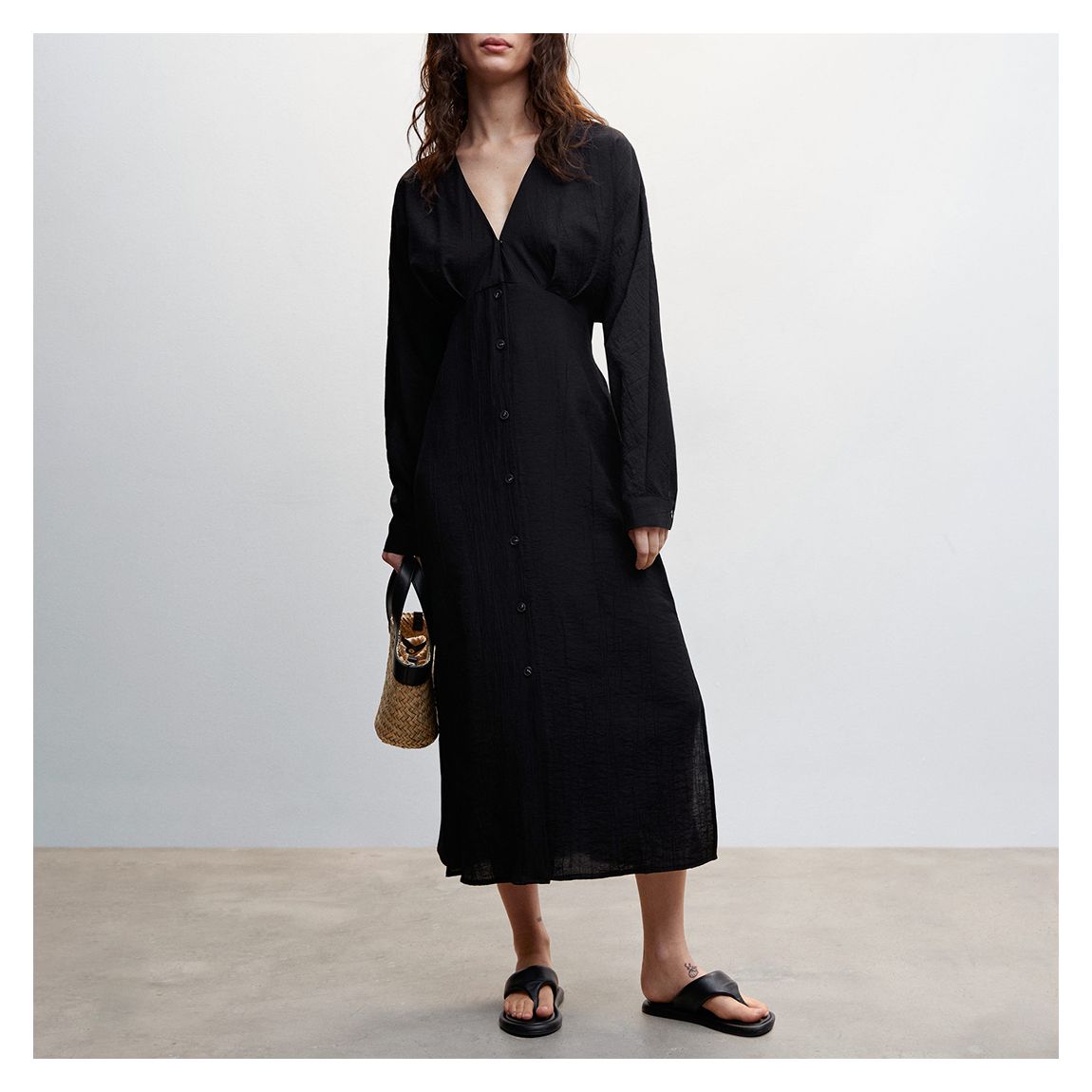 Black Bow Shirt Dress main product photo