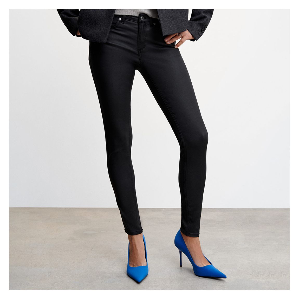 Black Skinny Push-Up Waxed Jeans main product photo