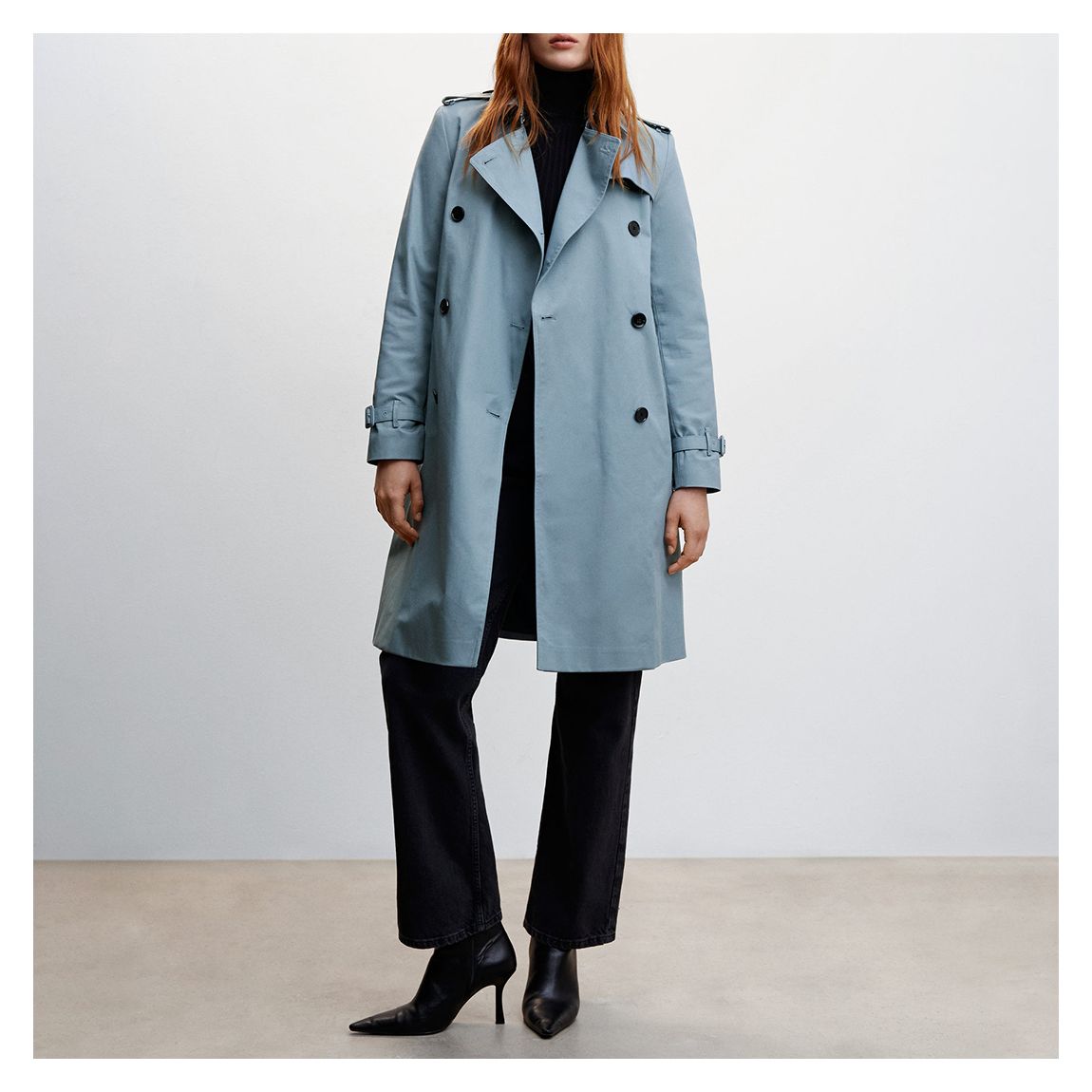 Blue Cotton Poplin Trench main product photo